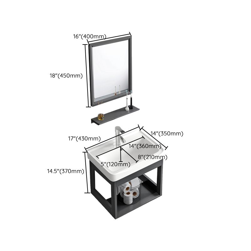 Vanity Sink Rectangular Ceramic Sink Drawer Storage Shelf Vanity Sink Clearhalo 'Bathroom Remodel & Bathroom Fixtures' 'Bathroom Vanities' 'bathroom_vanities' 'Home Improvement' 'home_improvement' 'home_improvement_bathroom_vanities' 1200x1200_4d146c4e-0f1e-4388-abc1-7fdfc6f8c1d1