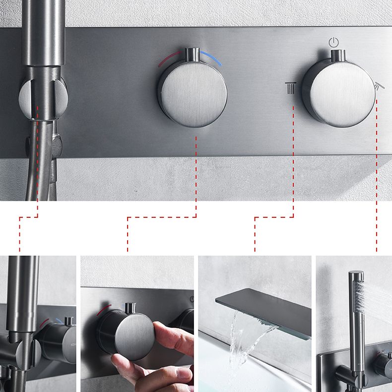 Modern Tub Spout Trim Brass Wall Mounted with Handshower Bath Faucet Trim Clearhalo 'Bathroom Remodel & Bathroom Fixtures' 'Bathtub Faucets' 'bathtub_faucets' 'Home Improvement' 'home_improvement' 'home_improvement_bathtub_faucets' 1200x1200_4d1ec15e-fdf7-4746-8d1f-e83d55781181