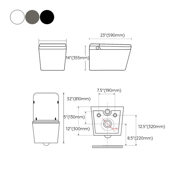 Heated Seat Wall Hung Toilet Set Dual Flush Elongated Wall Mounted Bidet Clearhalo 'Bathroom Remodel & Bathroom Fixtures' 'Bidets' 'Home Improvement' 'home_improvement' 'home_improvement_bidets' 'Toilets & Bidets' 1200x1200_4d23fe8d-4d11-42b9-989b-e3b1e589dfb9