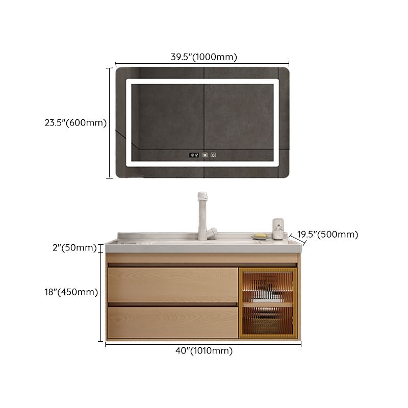 Wall Mount Vanity Mirror Single Sink Rectangle Door Wood Vanity with Drawers Clearhalo 'Bathroom Remodel & Bathroom Fixtures' 'Bathroom Vanities' 'bathroom_vanities' 'Home Improvement' 'home_improvement' 'home_improvement_bathroom_vanities' 1200x1200_4d2bfc43-5e1e-4e37-8cc2-3a0cdf4d3f1e