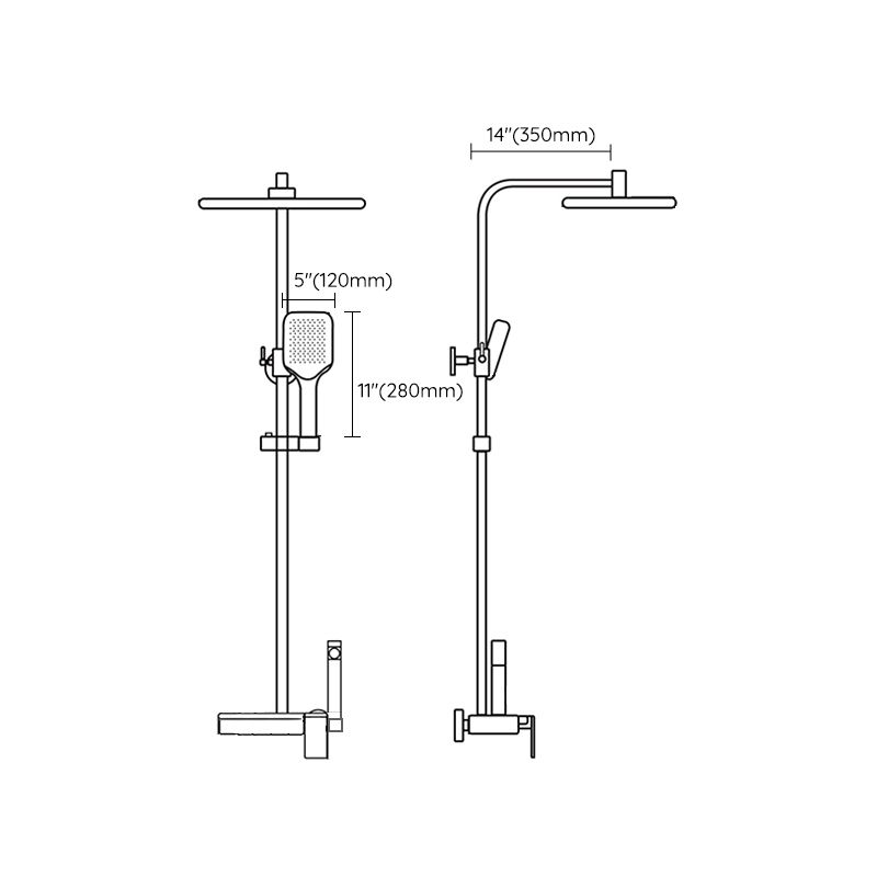 Contemporary Style Brass Shower Faucet with Shower Arm Wall Mounted Shower Combo Clearhalo 'Bathroom Remodel & Bathroom Fixtures' 'Home Improvement' 'home_improvement' 'home_improvement_shower_faucets' 'Shower Faucets & Systems' 'shower_faucets' 'Showers & Bathtubs Plumbing' 'Showers & Bathtubs' 1200x1200_4d34a4fe-2ec2-4e27-b381-563a241185b2