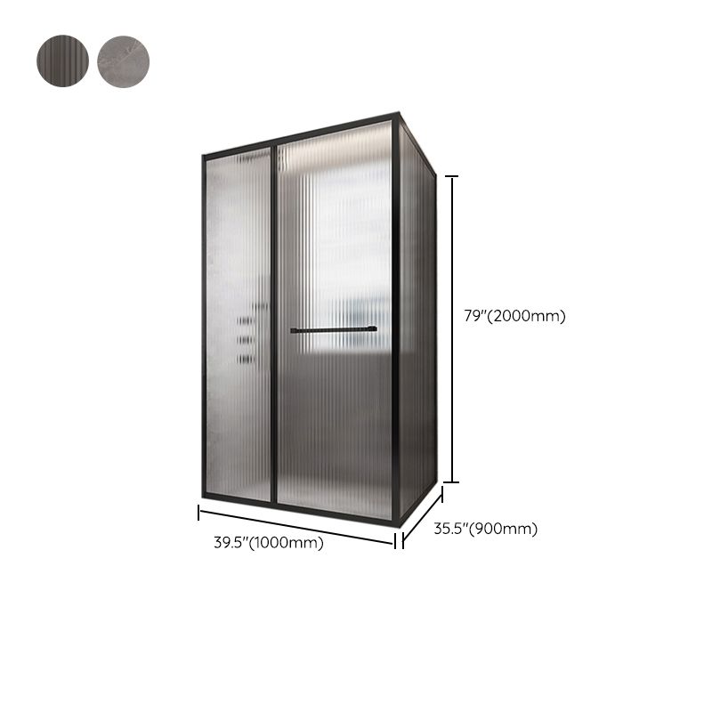 Black Framed Square Shower Enclosure Tempered Glass Shower Stall Clearhalo 'Bathroom Remodel & Bathroom Fixtures' 'Home Improvement' 'home_improvement' 'home_improvement_shower_stalls_enclosures' 'Shower Stalls & Enclosures' 'shower_stalls_enclosures' 'Showers & Bathtubs' 1200x1200_4d4c69b0-5848-4a0d-b131-c986ac411d1c