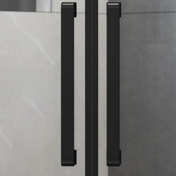 Black Double Sliding Shower Bath Door Framed Clear Shower Doors Clearhalo 'Bathroom Remodel & Bathroom Fixtures' 'Home Improvement' 'home_improvement' 'home_improvement_shower_tub_doors' 'Shower and Tub Doors' 'shower_tub_doors' 'Showers & Bathtubs' 1200x1200_4d6122ce-080c-4aa3-a3c6-b6a96687d272