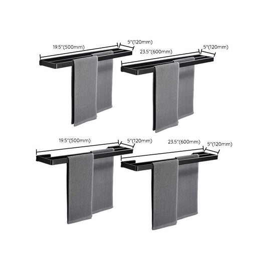 Matte Black 5-Piece Modern Bathroom Accessory as Individual or as a Set with Towel Bar Clearhalo 'Bathroom Hardware Sets' 'Bathroom Hardware' 'Bathroom Remodel & Bathroom Fixtures' 'bathroom_hardware_sets' 'Home Improvement' 'home_improvement' 'home_improvement_bathroom_hardware_sets' 1200x1200_4d77f556-1179-4697-872b-da21376419ce