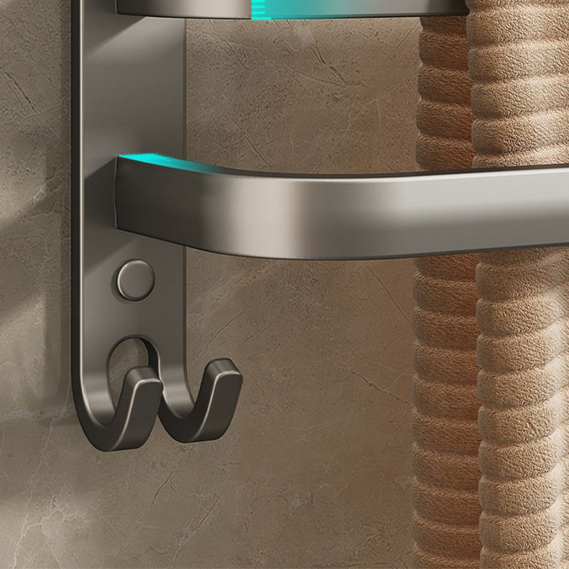 2-Piece Modern Bath Hardware Set in Aluminum Matte Gray Towel Bar Clearhalo 'Bathroom Hardware Sets' 'Bathroom Hardware' 'Bathroom Remodel & Bathroom Fixtures' 'bathroom_hardware_sets' 'Home Improvement' 'home_improvement' 'home_improvement_bathroom_hardware_sets' 1200x1200_4d959e97-5c96-475c-9b68-0fd0fe023878