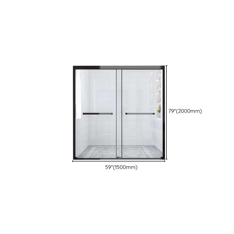 Contemporary Stainless Steel Frame Shower Bath Door Double Sliding Shower Door Clearhalo 'Bathroom Remodel & Bathroom Fixtures' 'Home Improvement' 'home_improvement' 'home_improvement_shower_tub_doors' 'Shower and Tub Doors' 'shower_tub_doors' 'Showers & Bathtubs' 1200x1200_4d98eee1-a587-414e-9a03-2eb8194f2adb