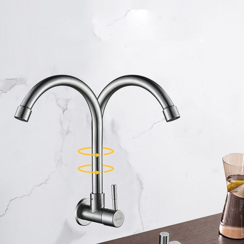 Modern Single Handle Kitchen Faucet Low Arc Wall Mounted Profile Faucet Clearhalo 'Home Improvement' 'home_improvement' 'home_improvement_kitchen_faucets' 'Kitchen Faucets' 'Kitchen Remodel & Kitchen Fixtures' 'Kitchen Sinks & Faucet Components' 'kitchen_faucets' 1200x1200_4db1288f-2c83-47ff-99b4-9e4e5b6ca123