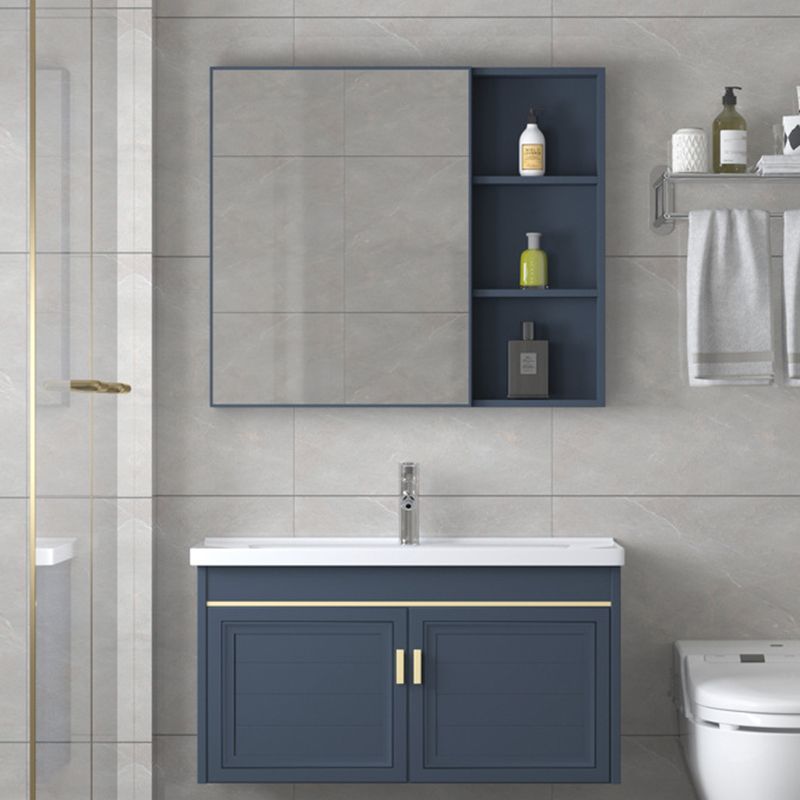 Modern Wall-Mounted Sink Vanity Blue Wall Mount Vanity Cabinet Clearhalo 'Bathroom Remodel & Bathroom Fixtures' 'Bathroom Vanities' 'bathroom_vanities' 'Home Improvement' 'home_improvement' 'home_improvement_bathroom_vanities' 1200x1200_4db25d0c-db72-4eaf-9c84-28a4b6d426a8
