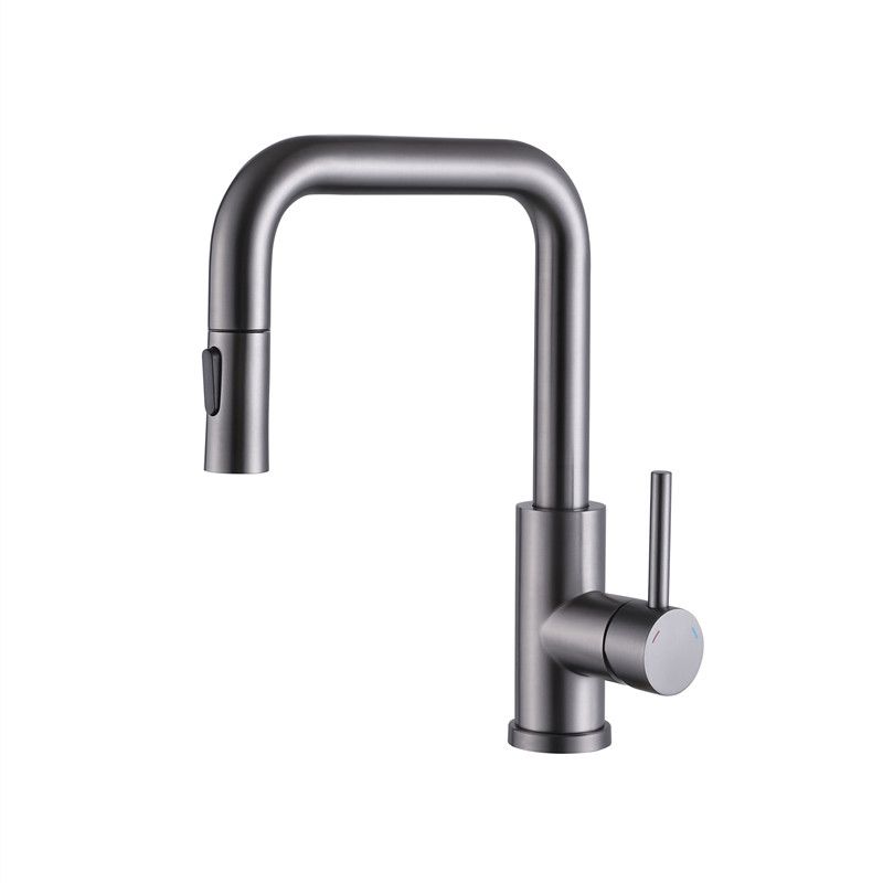 Kitchen Faucet Lever Handle Pull-out Single Hole Brass Faucet Clearhalo 'Home Improvement' 'home_improvement' 'home_improvement_kitchen_faucets' 'Kitchen Faucets' 'Kitchen Remodel & Kitchen Fixtures' 'Kitchen Sinks & Faucet Components' 'kitchen_faucets' 1200x1200_4db9d019-8c38-43c7-9b7a-8cce67516e2c