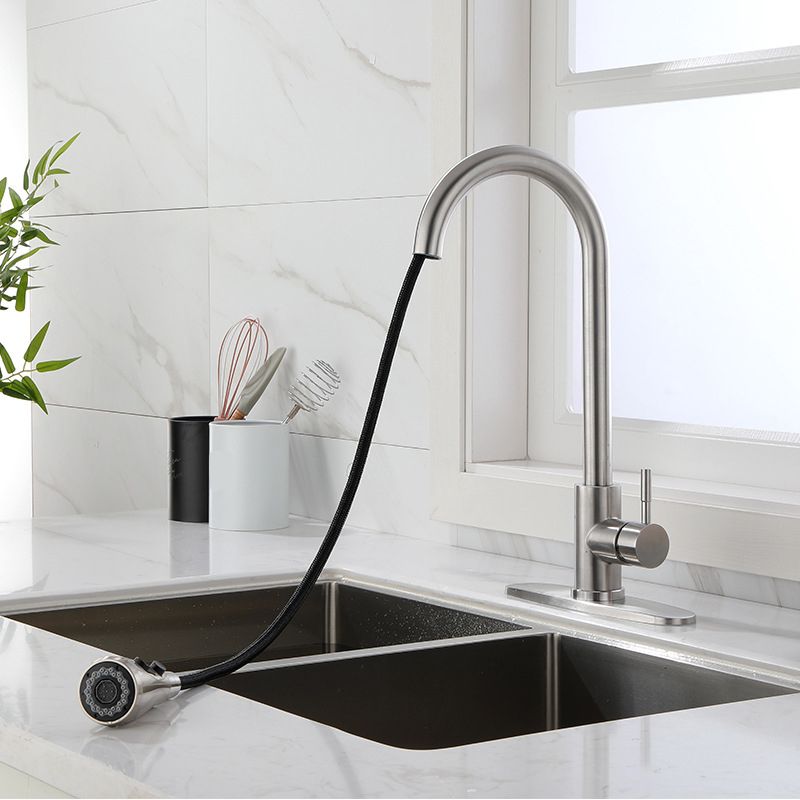 Kitchen Sink Faucet Swivel Spout with Pull Down Sprayer (Not Included Deck Plate) Clearhalo 'Home Improvement' 'home_improvement' 'home_improvement_kitchen_faucets' 'Kitchen Faucets' 'Kitchen Remodel & Kitchen Fixtures' 'Kitchen Sinks & Faucet Components' 'kitchen_faucets' 1200x1200_4dbd75b3-63af-42ca-892a-da0dabc9dbef