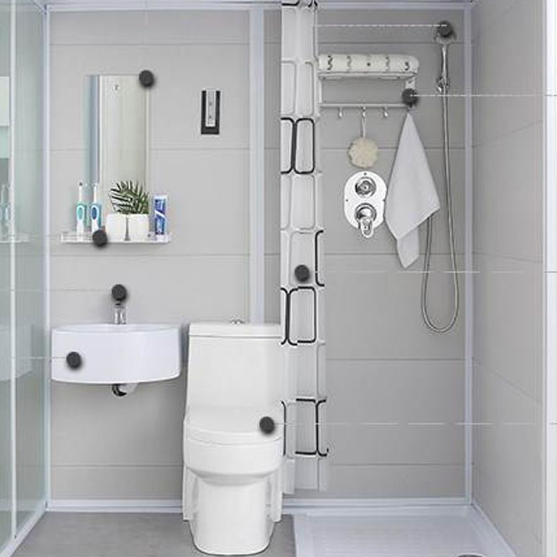 Single Sliding White Shower Kit Rectangle Frosted Shower Stall Clearhalo 'Bathroom Remodel & Bathroom Fixtures' 'Home Improvement' 'home_improvement' 'home_improvement_shower_stalls_enclosures' 'Shower Stalls & Enclosures' 'shower_stalls_enclosures' 'Showers & Bathtubs' 1200x1200_4dd01d83-0dd7-4348-821e-23a575c384c0