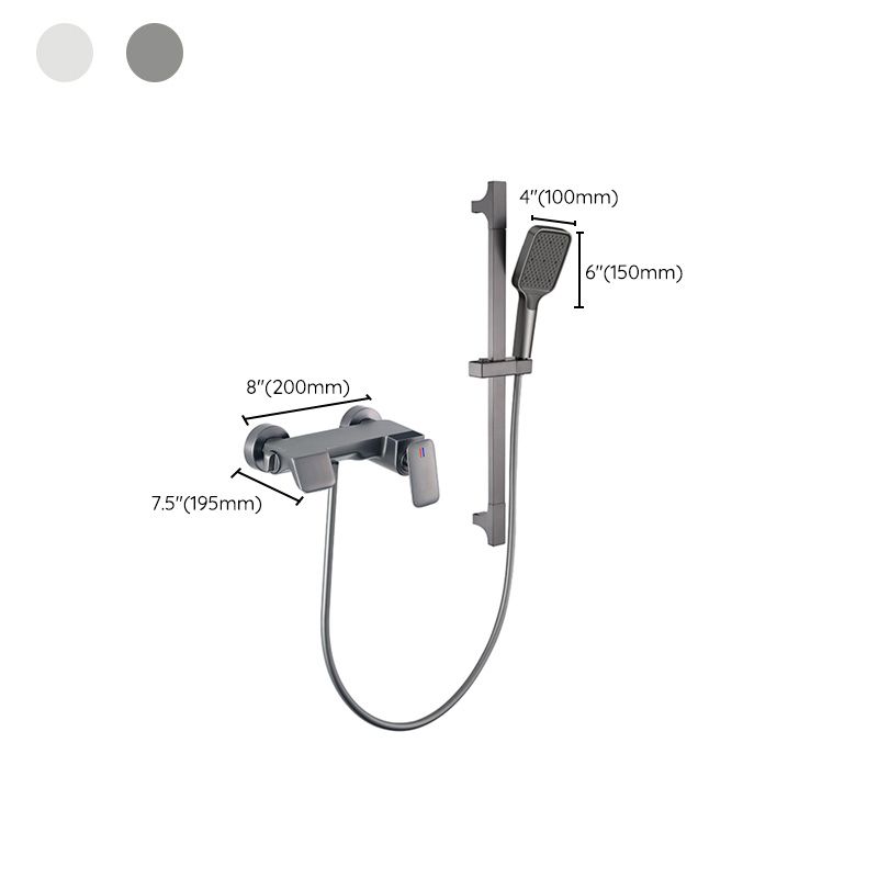 Modern Shower Set Solid Color Wall Mounted Slide Bar Included Shower Combo Clearhalo 'Bathroom Remodel & Bathroom Fixtures' 'Home Improvement' 'home_improvement' 'home_improvement_shower_faucets' 'Shower Faucets & Systems' 'shower_faucets' 'Showers & Bathtubs Plumbing' 'Showers & Bathtubs' 1200x1200_4dd07c61-3b1b-4d24-97b7-32fbfb6ceaa8