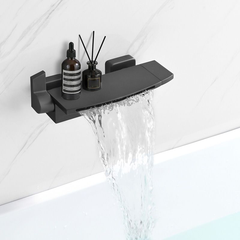 Modern Bathroom Faucet Two Handle Copper Wall Mounted Bathroom Faucet Clearhalo 'Bathroom Remodel & Bathroom Fixtures' 'Bathtub Faucets' 'bathtub_faucets' 'Home Improvement' 'home_improvement' 'home_improvement_bathtub_faucets' 1200x1200_4dda5fde-a7af-47ad-ac00-bcfc2c2bea0d