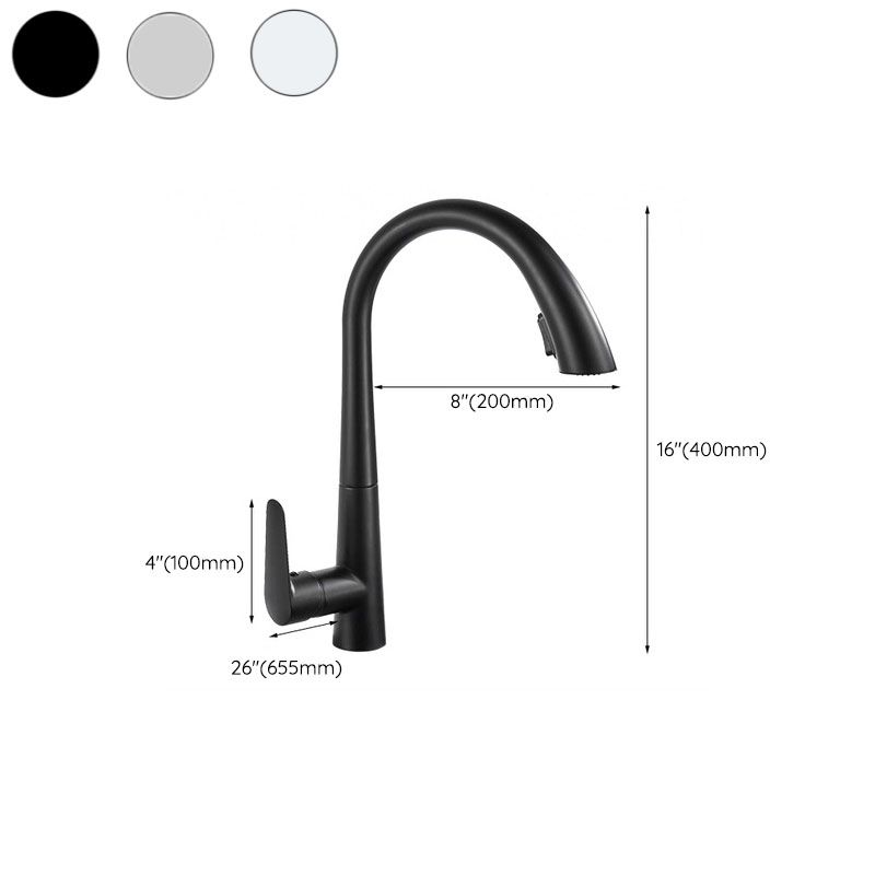 Modern 1-Handle Faucets Copper with Pull Out Sprayer Gooseneck Faucets Clearhalo 'Home Improvement' 'home_improvement' 'home_improvement_kitchen_faucets' 'Kitchen Faucets' 'Kitchen Remodel & Kitchen Fixtures' 'Kitchen Sinks & Faucet Components' 'kitchen_faucets' 1200x1200_4de49edf-d0f1-4c9d-be39-d5360145b8ff