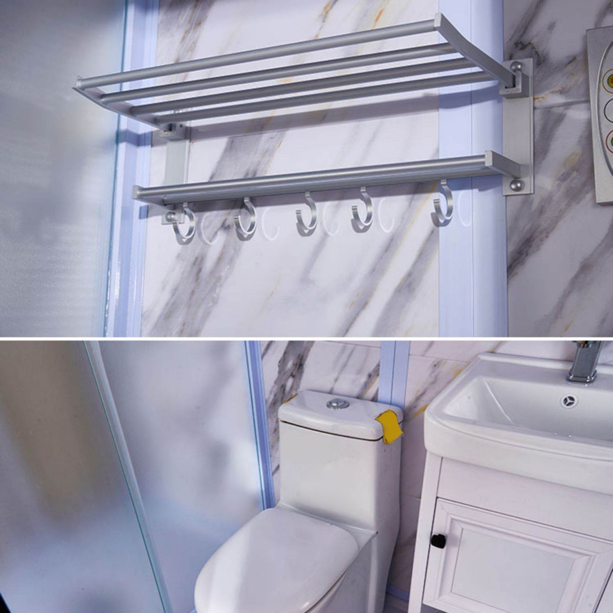 Framed White Shower Kit Corner Rectangle Frosted Shower Stall Clearhalo 'Bathroom Remodel & Bathroom Fixtures' 'Home Improvement' 'home_improvement' 'home_improvement_shower_stalls_enclosures' 'Shower Stalls & Enclosures' 'shower_stalls_enclosures' 'Showers & Bathtubs' 1200x1200_4de6fec6-9b2d-487e-8302-55b08f0f8172