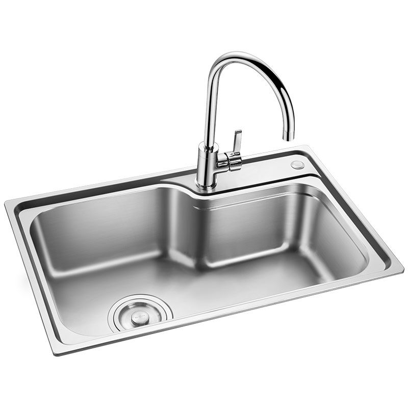Stainless Steel Kitchen Sink Drop-In Single Bowl Kitchen Sink Clearhalo 'Home Improvement' 'home_improvement' 'home_improvement_kitchen_sinks' 'Kitchen Remodel & Kitchen Fixtures' 'Kitchen Sinks & Faucet Components' 'Kitchen Sinks' 'kitchen_sinks' 1200x1200_4de93f9b-bb7a-4661-80ce-dc43d657ab67