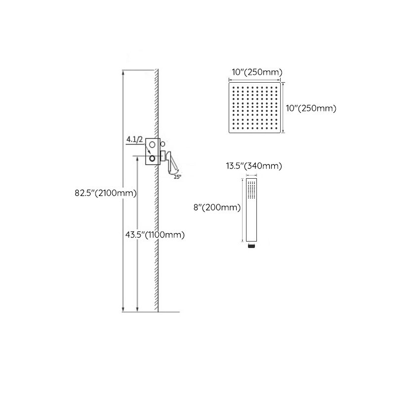 Matte Black Rain Shower System with Hand Shower Square Shower Set Clearhalo 'Bathroom Remodel & Bathroom Fixtures' 'Home Improvement' 'home_improvement' 'home_improvement_shower_faucets' 'Shower Faucets & Systems' 'shower_faucets' 'Showers & Bathtubs Plumbing' 'Showers & Bathtubs' 1200x1200_4dee3f41-d1e3-41bd-8c19-8ae50963c37e