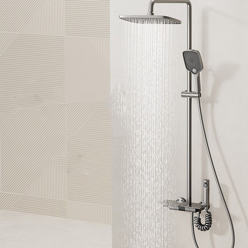 Modern Shower Trim Brass Adjustable Spray Pattern Thermostatic Shower Set Clearhalo 'Bathroom Remodel & Bathroom Fixtures' 'Home Improvement' 'home_improvement' 'home_improvement_shower_faucets' 'Shower Faucets & Systems' 'shower_faucets' 'Showers & Bathtubs Plumbing' 'Showers & Bathtubs' 1200x1200_4df82f7d-bef7-44bc-bb0a-4443ef0b61e1