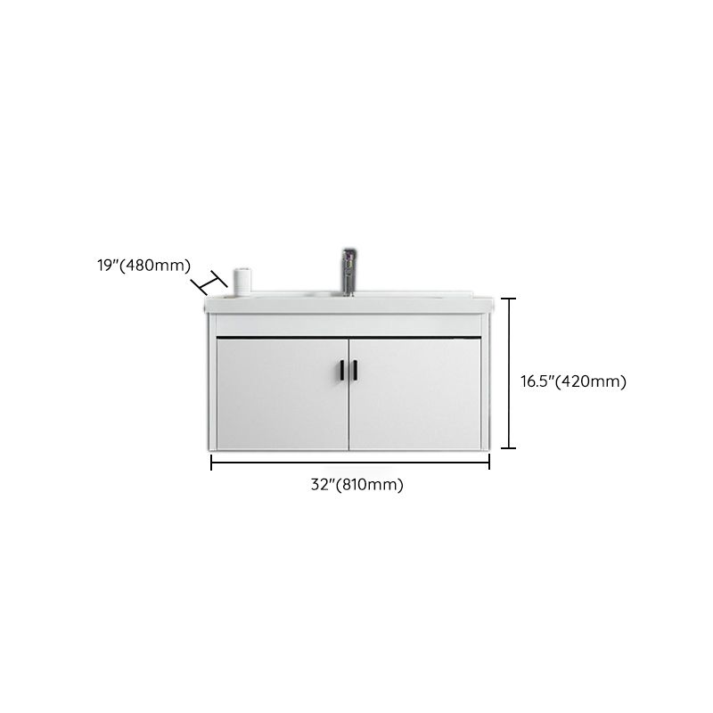 Contemporary Sink Vanity Solid Color Mirror Cabinet Space Saver Vanity for Bathroom Clearhalo 'Bathroom Remodel & Bathroom Fixtures' 'Bathroom Vanities' 'bathroom_vanities' 'Home Improvement' 'home_improvement' 'home_improvement_bathroom_vanities' 1200x1200_4e09e254-c766-4ca2-9b3f-2746c1b97bb7