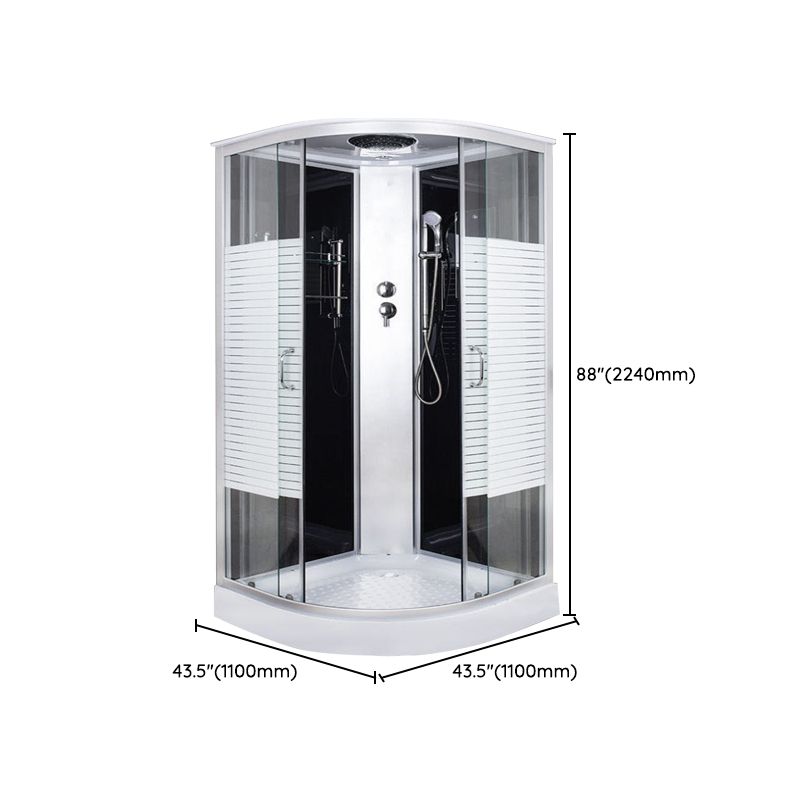 Contemporary Shower Kit Clear Tempered Framed Arc Shape Shower Stall Clearhalo 'Bathroom Remodel & Bathroom Fixtures' 'Home Improvement' 'home_improvement' 'home_improvement_shower_stalls_enclosures' 'Shower Stalls & Enclosures' 'shower_stalls_enclosures' 'Showers & Bathtubs' 1200x1200_4e1c7c66-5cf5-44fe-93c8-1e2476ca6e0b