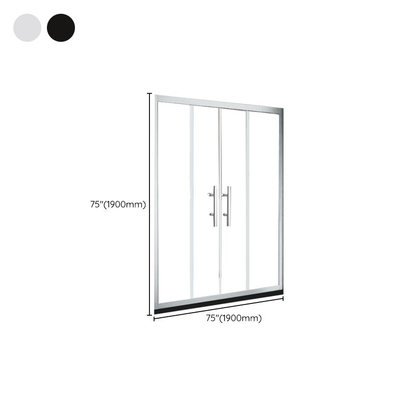 One-shaped Sliding Shower Bath Door Transparent Tempered Glass Shower Door Clearhalo 'Bathroom Remodel & Bathroom Fixtures' 'Home Improvement' 'home_improvement' 'home_improvement_shower_tub_doors' 'Shower and Tub Doors' 'shower_tub_doors' 'Showers & Bathtubs' 1200x1200_4e258ee2-e42f-47c4-9ec1-e6c84d8a21b9