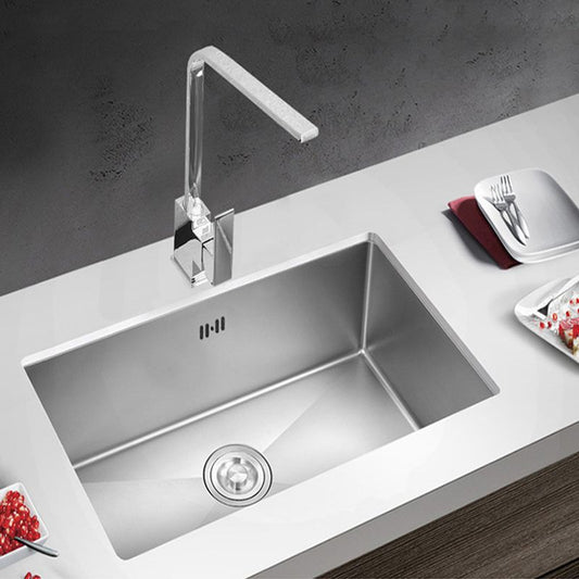 Single Bowl Kitchen Sink Stainless Steel Kitchen Sink with Rectangle Shape Clearhalo 'Home Improvement' 'home_improvement' 'home_improvement_kitchen_sinks' 'Kitchen Remodel & Kitchen Fixtures' 'Kitchen Sinks & Faucet Components' 'Kitchen Sinks' 'kitchen_sinks' 1200x1200_4e2be1a1-bdc5-4445-b19c-9e89228ab072