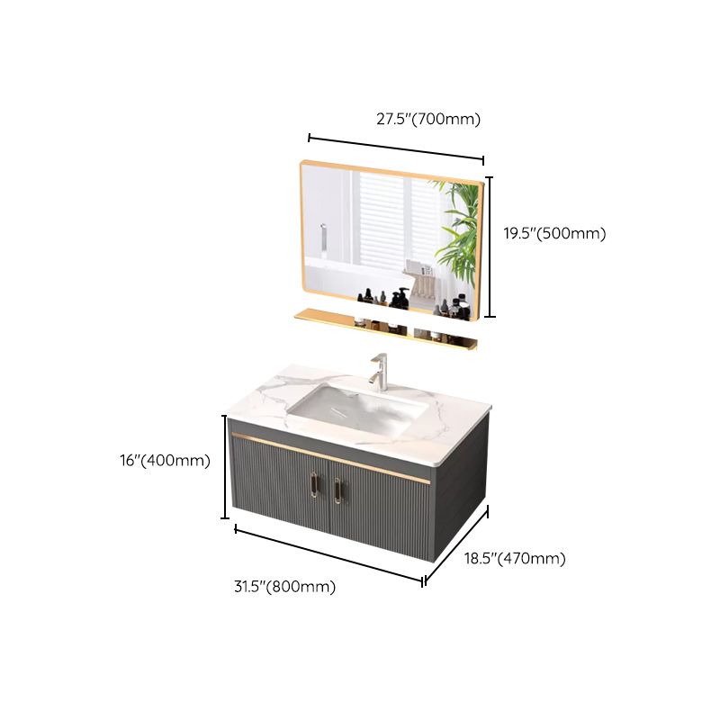 Wall Mount Bathroom Sink Vanity Glam Faucet Included Bathroom Vanity Clearhalo 'Bathroom Remodel & Bathroom Fixtures' 'Bathroom Vanities' 'bathroom_vanities' 'Home Improvement' 'home_improvement' 'home_improvement_bathroom_vanities' 1200x1200_4e31b54a-9308-41b9-b17e-f62f7b1e0aca