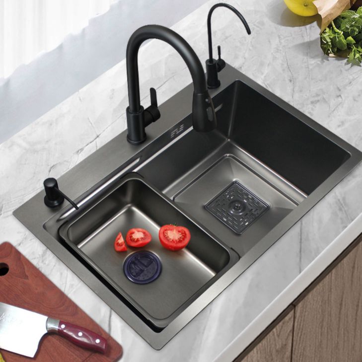 Modern Single Bowl Sink Solid Color Kitchen Sink with Drain Strainer Kit Clearhalo 'Home Improvement' 'home_improvement' 'home_improvement_kitchen_sinks' 'Kitchen Remodel & Kitchen Fixtures' 'Kitchen Sinks & Faucet Components' 'Kitchen Sinks' 'kitchen_sinks' 1200x1200_4e32e7aa-4588-4847-a69b-a3eea1014d27