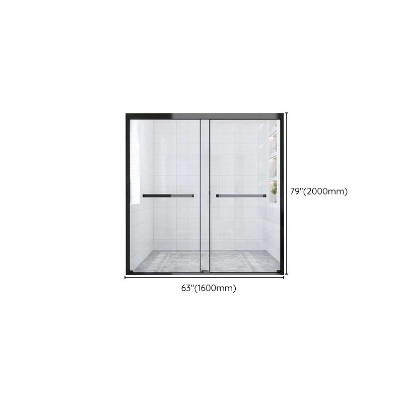 Contemporary Stainless Steel Frame Shower Bath Door Double Sliding Shower Door Clearhalo 'Bathroom Remodel & Bathroom Fixtures' 'Home Improvement' 'home_improvement' 'home_improvement_shower_tub_doors' 'Shower and Tub Doors' 'shower_tub_doors' 'Showers & Bathtubs' 1200x1200_4e3c8445-0a3d-4730-b3b8-2d7249e3bdd3