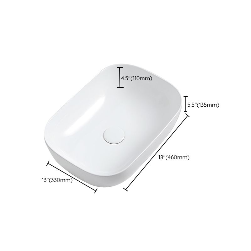 Contemporary Bathroom Sink Porcelain Solid Color Rectangular Vessel with Pop-Up Drain Clearhalo 'Bathroom Remodel & Bathroom Fixtures' 'Bathroom Sinks & Faucet Components' 'Bathroom Sinks' 'bathroom_sink' 'Home Improvement' 'home_improvement' 'home_improvement_bathroom_sink' 1200x1200_4e42ea19-5200-4f98-b533-4cf9ac4ca80c