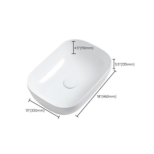 Contemporary Bathroom Sink Porcelain Solid Color Rectangular Vessel with Pop-Up Drain Clearhalo 'Bathroom Remodel & Bathroom Fixtures' 'Bathroom Sinks & Faucet Components' 'Bathroom Sinks' 'bathroom_sink' 'Home Improvement' 'home_improvement' 'home_improvement_bathroom_sink' 1200x1200_4e42ea19-5200-4f98-b533-4cf9ac4ca80c