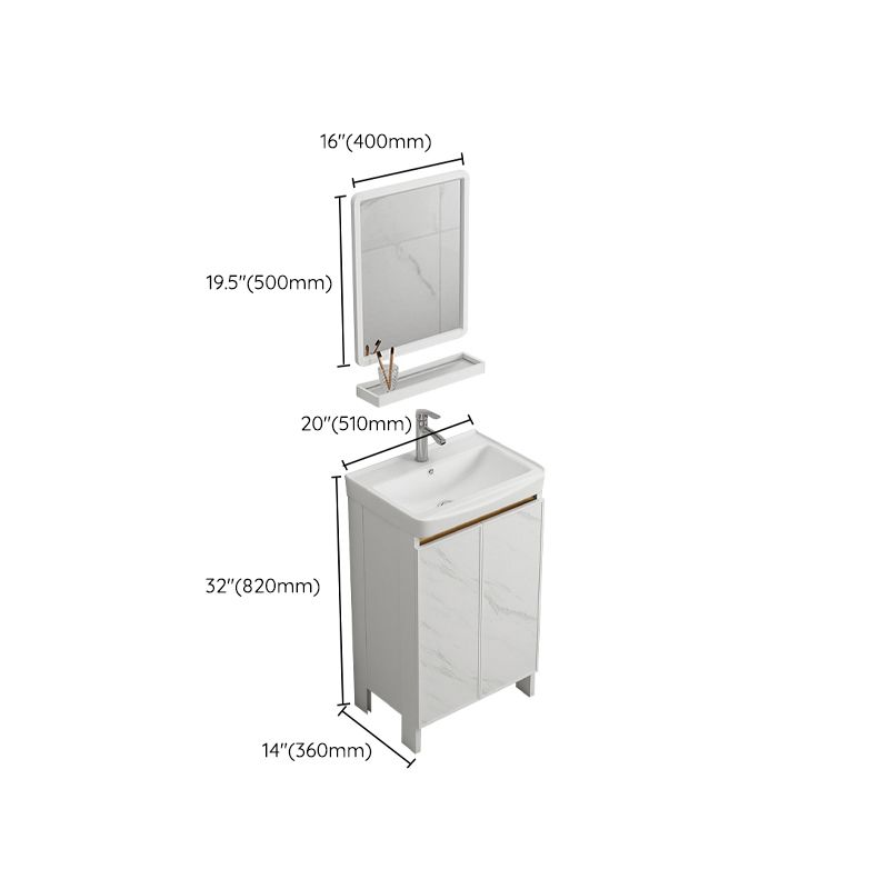 Modern White Metal Base Vanity Single Freestanding Rectangular Sink Vanity Clearhalo 'Bathroom Remodel & Bathroom Fixtures' 'Bathroom Vanities' 'bathroom_vanities' 'Home Improvement' 'home_improvement' 'home_improvement_bathroom_vanities' 1200x1200_4e45ac7f-8c14-4854-8436-2761f88462f6