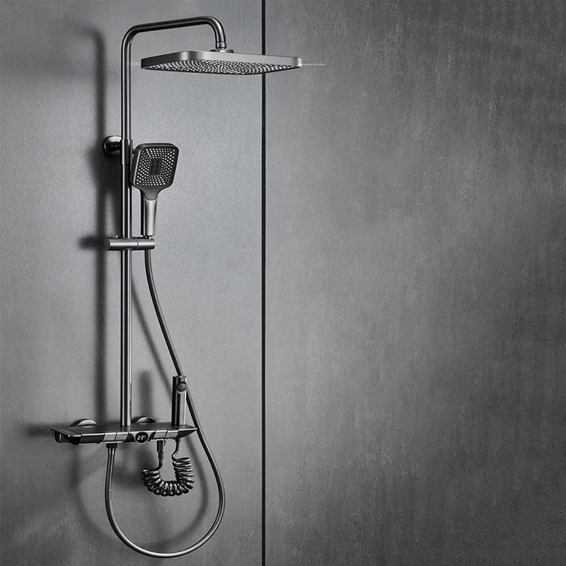 Modern Shower System Adjustable Shower Head Slide Bar Wall Mounted Shower Set Clearhalo 'Bathroom Remodel & Bathroom Fixtures' 'Home Improvement' 'home_improvement' 'home_improvement_shower_faucets' 'Shower Faucets & Systems' 'shower_faucets' 'Showers & Bathtubs Plumbing' 'Showers & Bathtubs' 1200x1200_4e592108-3e3e-4b23-8fb3-9219899fad6d