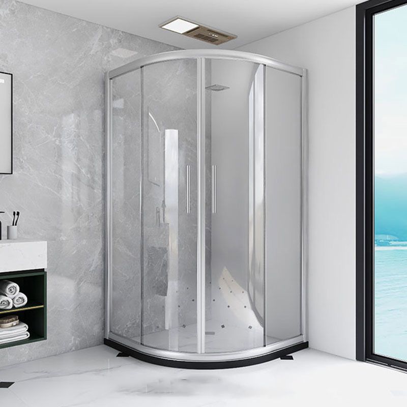 Stainless Steel Frame Shower Enclosure with Double Door Handles Clearhalo 'Bathroom Remodel & Bathroom Fixtures' 'Home Improvement' 'home_improvement' 'home_improvement_shower_stalls_enclosures' 'Shower Stalls & Enclosures' 'shower_stalls_enclosures' 'Showers & Bathtubs' 1200x1200_4e5be4b0-3777-4ce0-ac0e-806a54e2f200
