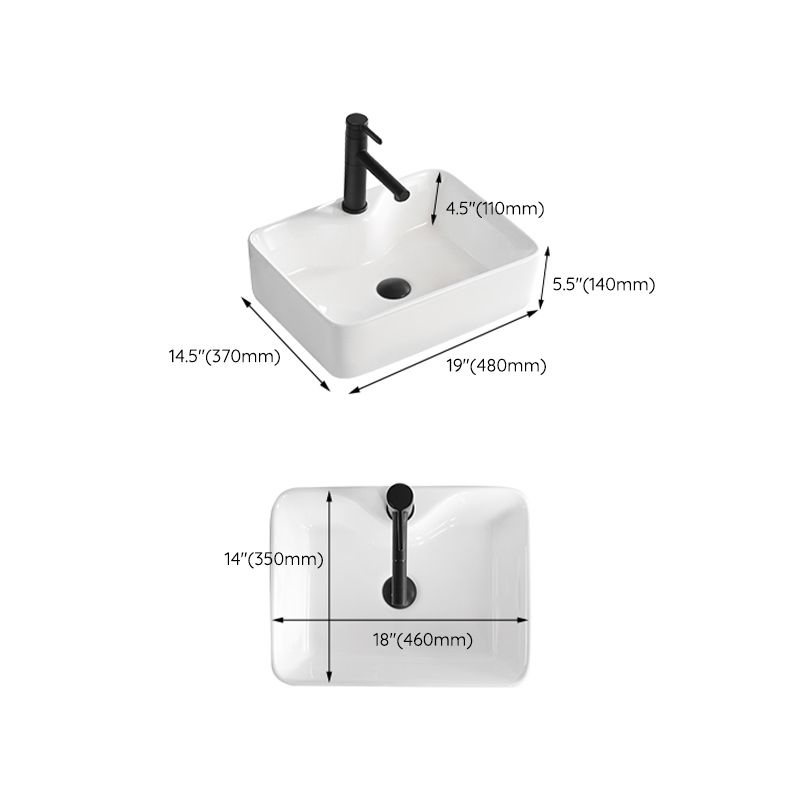 Contemporary Bathroom Sink Porcelain Solid Color Rectangular Vessel Bathroom Sink Clearhalo 'Bathroom Remodel & Bathroom Fixtures' 'Bathroom Sinks & Faucet Components' 'Bathroom Sinks' 'bathroom_sink' 'Home Improvement' 'home_improvement' 'home_improvement_bathroom_sink' 1200x1200_4e5e4cbc-b4c4-45f1-aaa4-f3b5b0f88ab8