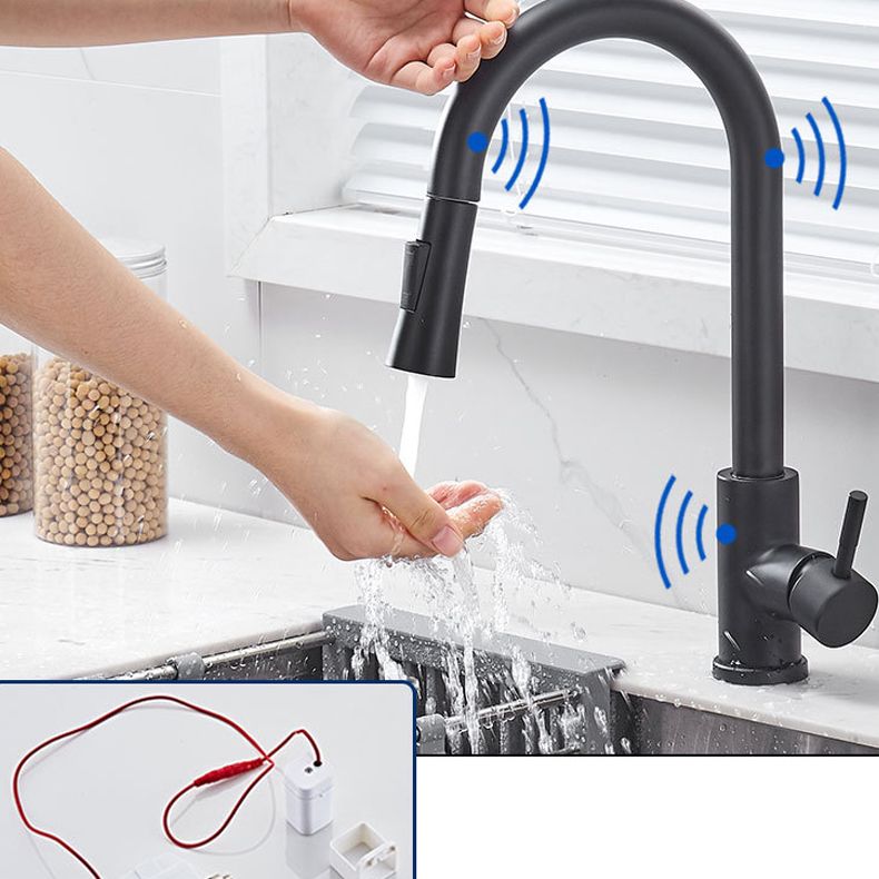 Pull Down Sprayer Kitchen Faucet 1-Handle Touch Bar Faucet with Supply Lines Clearhalo 'Home Improvement' 'home_improvement' 'home_improvement_kitchen_faucets' 'Kitchen Faucets' 'Kitchen Remodel & Kitchen Fixtures' 'Kitchen Sinks & Faucet Components' 'kitchen_faucets' 1200x1200_4e6528ae-0a20-4d33-8538-8151c3f2971d
