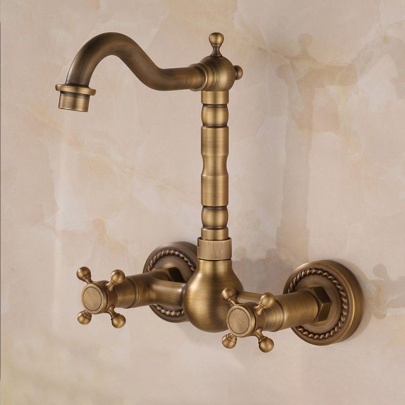 Wall Mounted Faucet Glam Style Bathroom Faucet with 2 Handles Clearhalo 'Bathroom Remodel & Bathroom Fixtures' 'Bathroom Sink Faucets' 'Bathroom Sinks & Faucet Components' 'bathroom_sink_faucets' 'Home Improvement' 'home_improvement' 'home_improvement_bathroom_sink_faucets' 1200x1200_4e831a44-b57d-4071-b0c6-320ca3b1d569