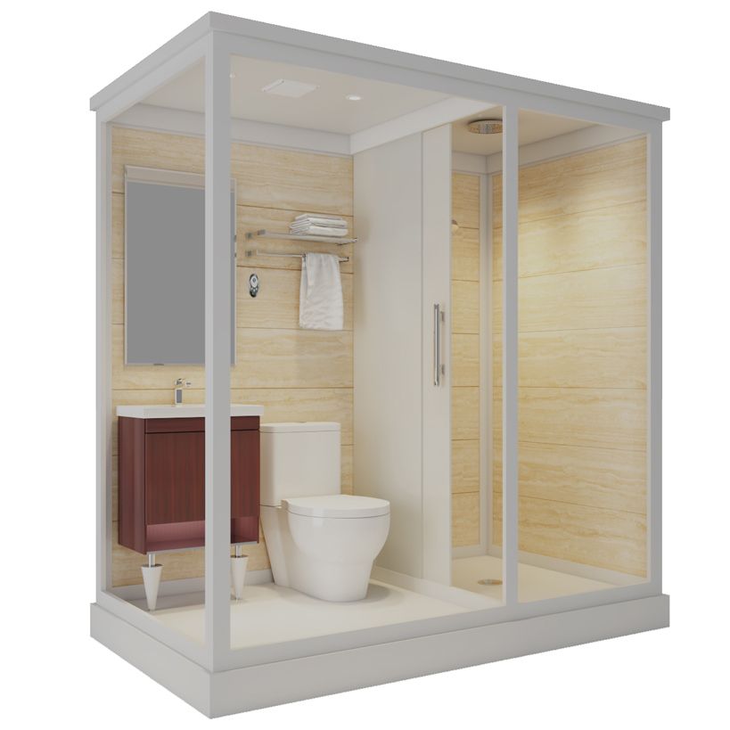 Framed Tempered Glass Shower Kit Included Framed Shower Stall in White without Toilet Clearhalo 'Bathroom Remodel & Bathroom Fixtures' 'Home Improvement' 'home_improvement' 'home_improvement_shower_stalls_enclosures' 'Shower Stalls & Enclosures' 'shower_stalls_enclosures' 'Showers & Bathtubs' 1200x1200_4edf3259-606e-486a-b8f6-336836eb1c2a