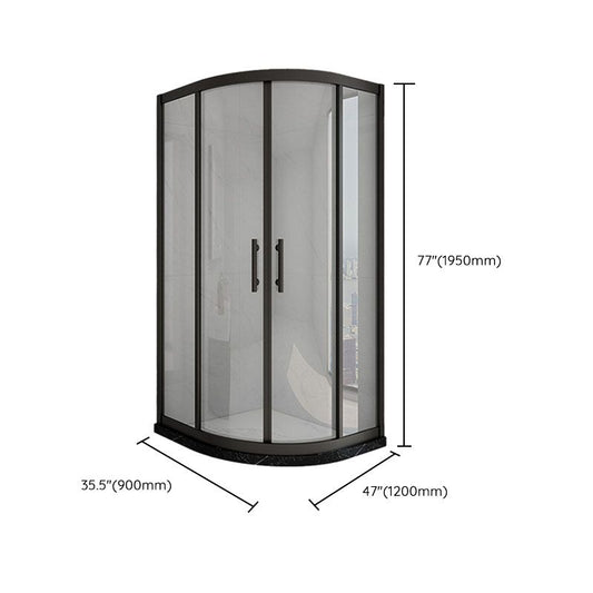 Black Neo-Angle Shower Enclosure Easy Clean Glass Shower Enclosure on Corner Clearhalo 'Bathroom Remodel & Bathroom Fixtures' 'Home Improvement' 'home_improvement' 'home_improvement_shower_stalls_enclosures' 'Shower Stalls & Enclosures' 'shower_stalls_enclosures' 'Showers & Bathtubs' 1200x1200_4eebe68f-d6e4-46e1-a701-d5dfab305981