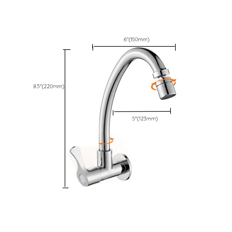 Contemporary Single Handle Kitchen Faucet 1 Hold Bar Faucet with No Sensor Clearhalo 'Home Improvement' 'home_improvement' 'home_improvement_kitchen_faucets' 'Kitchen Faucets' 'Kitchen Remodel & Kitchen Fixtures' 'Kitchen Sinks & Faucet Components' 'kitchen_faucets' 1200x1200_4ef7db7b-e1bb-4db0-93fd-8581242f2a74
