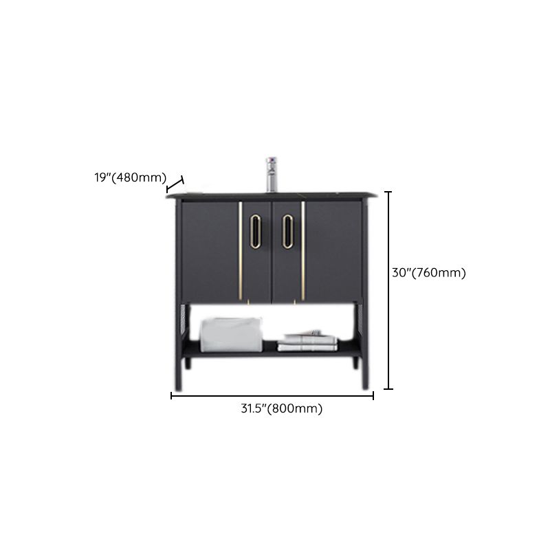 Bathroom Sink Vanity Rectangle Freestanding Mirror Standalone Cabinet Bath Vanity Clearhalo 'Bathroom Remodel & Bathroom Fixtures' 'Bathroom Vanities' 'bathroom_vanities' 'Home Improvement' 'home_improvement' 'home_improvement_bathroom_vanities' 1200x1200_4f08cb37-cab0-48a9-a6f0-38585c4f6c68