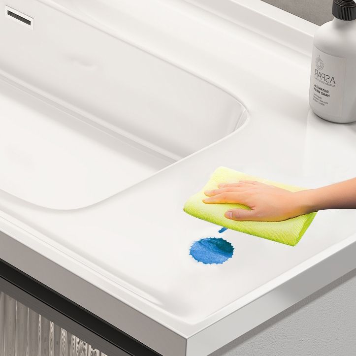 Wood Frame Vanity White Wall Mounted Mirror Single Sink Rectangular 2 Drawers Vanity Clearhalo 'Bathroom Remodel & Bathroom Fixtures' 'Bathroom Vanities' 'bathroom_vanities' 'Home Improvement' 'home_improvement' 'home_improvement_bathroom_vanities' 1200x1200_4f119d9f-33e1-4f11-92a9-883c2a6dc352