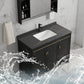 Black Bath Vanity Single Sink Metal Frame Mirror Vanity with Soft Close Door Clearhalo 'Bathroom Remodel & Bathroom Fixtures' 'Bathroom Vanities' 'bathroom_vanities' 'Home Improvement' 'home_improvement' 'home_improvement_bathroom_vanities' 1200x1200_4f17dbbc-30a8-49bd-a947-c227e1c3f56d