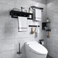 Black 6-Piece Bathroom Accessory Set Modern Shower Curtain Rod / Robe Hook and Towel Bar Clearhalo 'Bathroom Hardware Sets' 'Bathroom Hardware' 'Bathroom Remodel & Bathroom Fixtures' 'bathroom_hardware_sets' 'Home Improvement' 'home_improvement' 'home_improvement_bathroom_hardware_sets' 1200x1200_4f1be972-3f1b-49dd-a013-5d233c5a6806