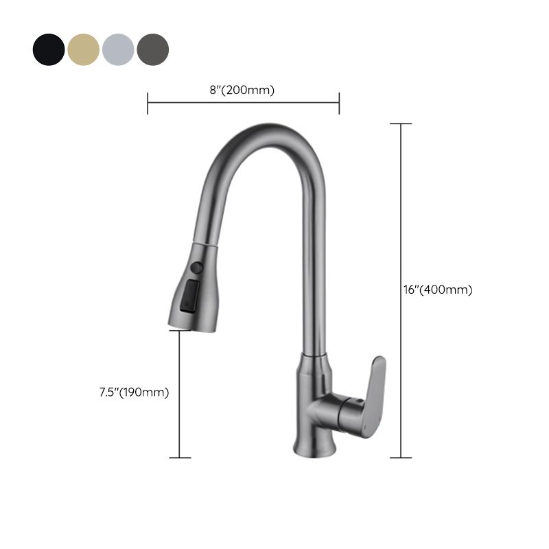 Modern Copper Kitchen Sink Faucet Single Handle High Arc Retractable Kitchen Faucet Clearhalo 'Home Improvement' 'home_improvement' 'home_improvement_kitchen_faucets' 'Kitchen Faucets' 'Kitchen Remodel & Kitchen Fixtures' 'Kitchen Sinks & Faucet Components' 'kitchen_faucets' 1200x1200_4f1d26e2-5679-4976-82dd-6ebe3ce03f96