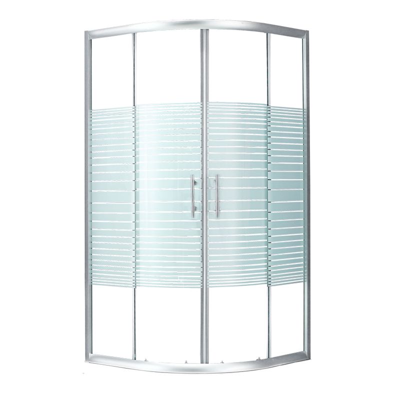 Silver Rounded Shower Stall Clear Tempered Glass Shower Stall with Door Handles Clearhalo 'Bathroom Remodel & Bathroom Fixtures' 'Home Improvement' 'home_improvement' 'home_improvement_shower_stalls_enclosures' 'Shower Stalls & Enclosures' 'shower_stalls_enclosures' 'Showers & Bathtubs' 1200x1200_4f22737e-7c10-4138-b1e6-35d1e001d7ad