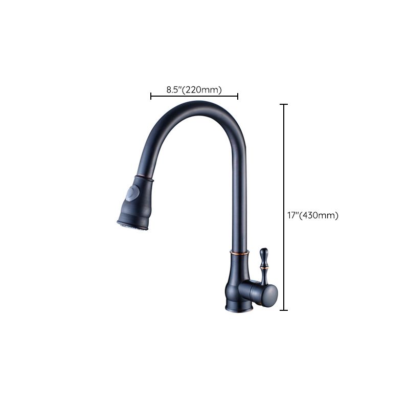 Contemporary Kitchen Sink Faucet Copper Swivel Spout with Pull out Faucet Clearhalo 'Home Improvement' 'home_improvement' 'home_improvement_kitchen_faucets' 'Kitchen Faucets' 'Kitchen Remodel & Kitchen Fixtures' 'Kitchen Sinks & Faucet Components' 'kitchen_faucets' 1200x1200_4f37d731-15c8-475c-815a-6f98cd2a00fa
