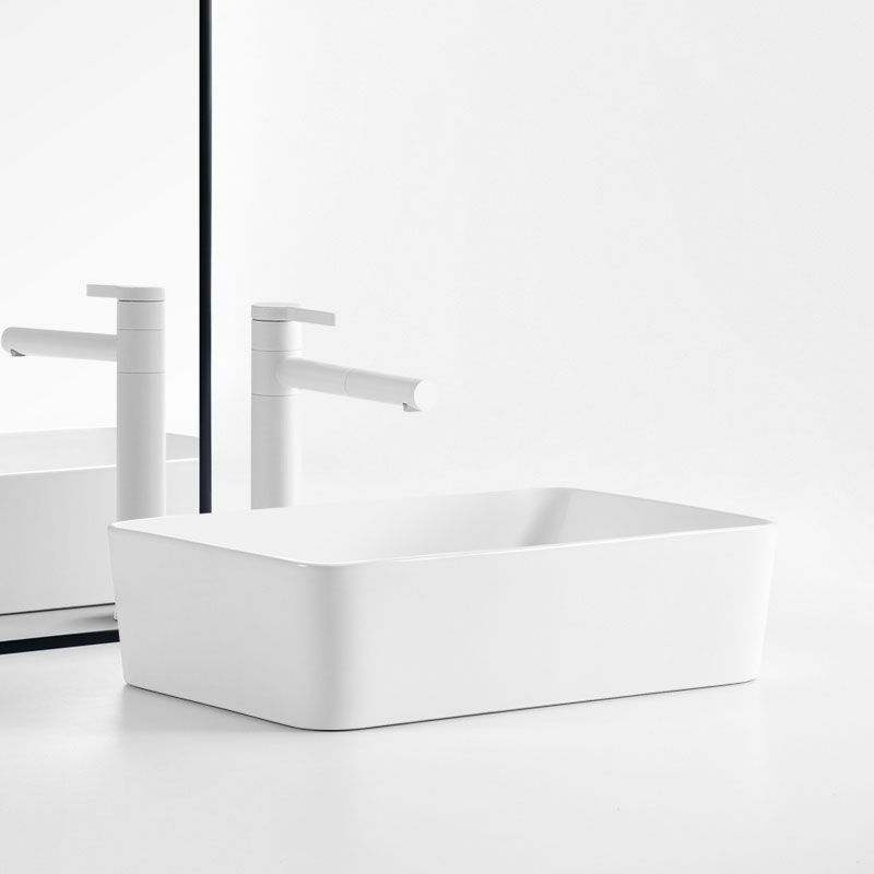 White Bathroom Sink Ceramic Rectangular Bathroom Sink with Faucet Clearhalo 'Bathroom Remodel & Bathroom Fixtures' 'Bathroom Sinks & Faucet Components' 'Bathroom Sinks' 'bathroom_sink' 'Home Improvement' 'home_improvement' 'home_improvement_bathroom_sink' 1200x1200_4f583ffa-9521-4b91-84d5-3a7ed7ee86f3