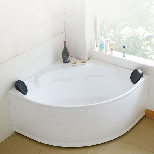 Bathroom Small Tub Modern Acrylic Corner Soaking Bathtub with Drain Clearhalo 'Bathroom Remodel & Bathroom Fixtures' 'Bathtubs' 'Home Improvement' 'home_improvement' 'home_improvement_bathtubs' 'Showers & Bathtubs' 1200x1200_4f6b6fe4-7b62-4cbe-8bc7-6bfff9b0eb7a
