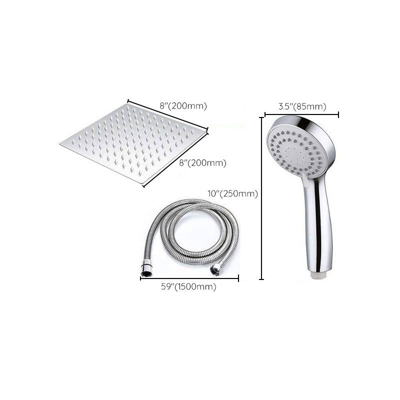 High Pressure 8 Inch Shower Set 3 Function Hand Shower Stainless Steel Square Top Spray Clearhalo 'Bathroom Remodel & Bathroom Fixtures' 'Home Improvement' 'home_improvement' 'home_improvement_shower_heads' 'Shower Heads' 'shower_heads' 'Showers & Bathtubs Plumbing' 'Showers & Bathtubs' 1200x1200_4f773e42-b58a-46f7-a6f5-3455789c8b3a